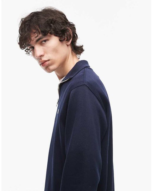 Felpa Con Zip Corta di Lacoste in Blue da Uomo