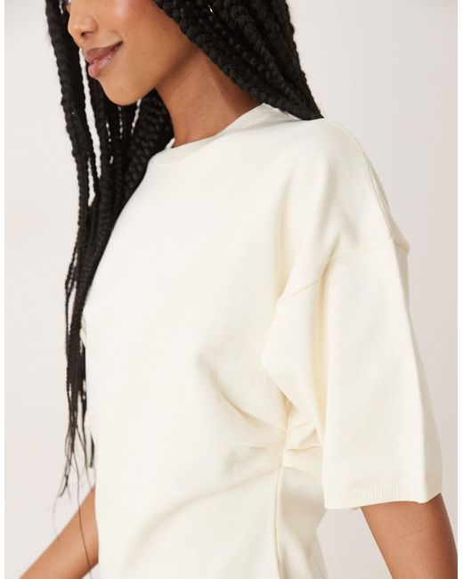 ASOS Brown Ruched Side Knitted T-shirt