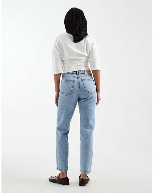 Only Petite Blue Emily High Waist Straight Leg Jeans