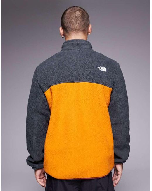 The North Face Orange Yumiori Full Zip Colourblock Fleece for men
