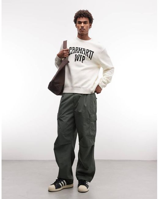 Carhartt White Deck Knit Jumper for men