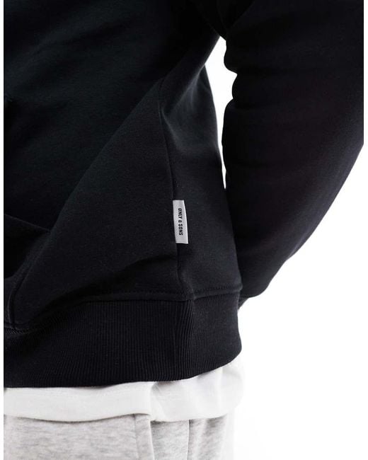 Felpa Con Cappuccio Nera di Only & Sons in Black da Uomo