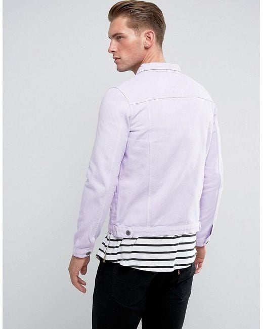 Liquor N Poker Plain Lilac Denim Jacket in Purple for Men Lyst UK