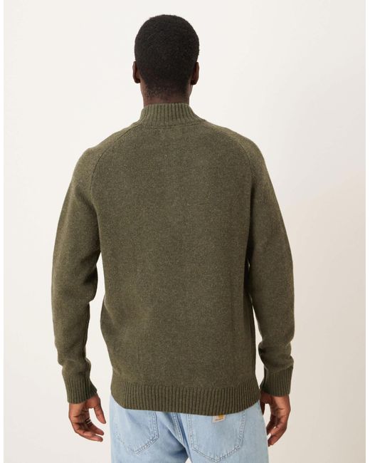 Barbour Green Grangetown Half-zip Knitted Jumper for men