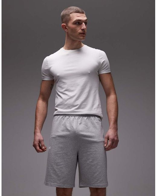 Lacoste Gray Logo Waistband Jersey Shorts for men