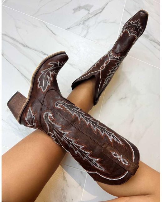 GIA STUDIOS Brown Cowboy Western Boots