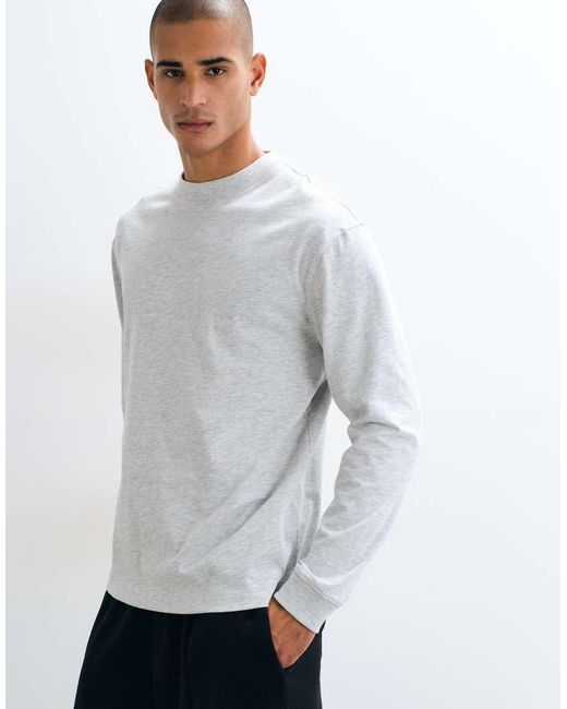 4505 White Icon Heavyweight Cotton Oversized Long Sleeve T-Shirt With Quick Dry Finish for men