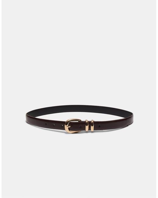 Stradivarius Basic Riem Met Glanzend Leereffect in het White
