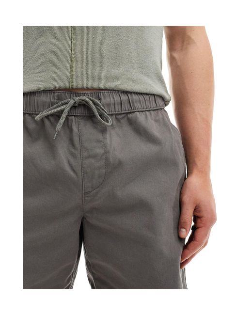 ASOS Gray Slim Mid Length Chino Shorts for men