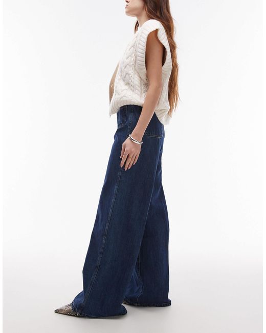 Mango Blue Emma Gold Button Jeans