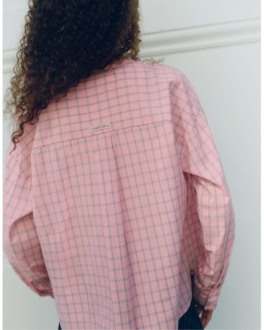Pull&Bear Geruit Overhemd Met Borstzak in het Gray