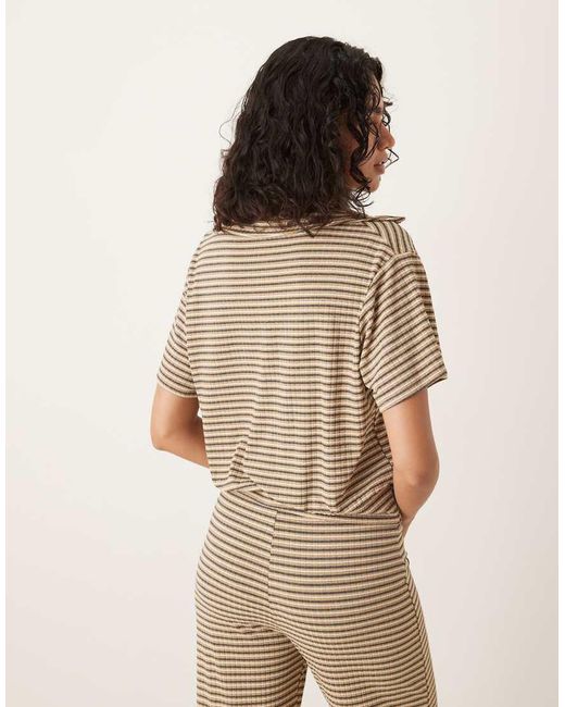 ASOS Brown Short Sleeve Polo Tee Co-ord