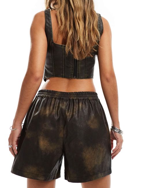Noisy May Black – shorts aus kunstleder