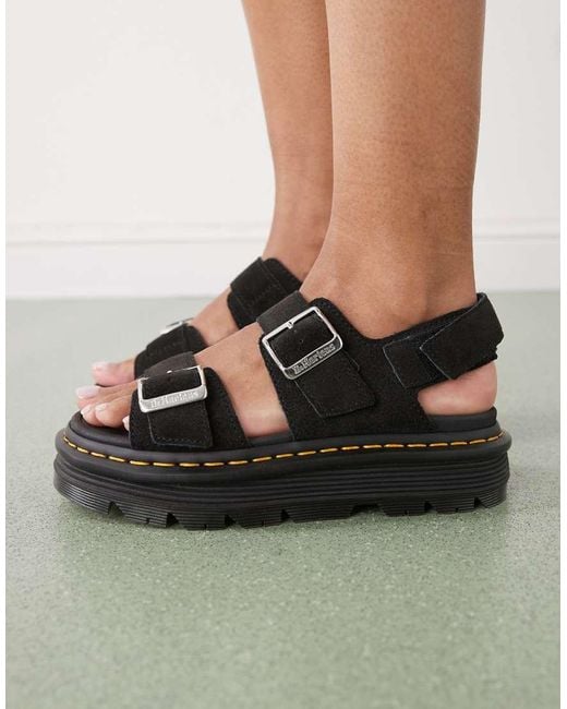 Dr. Martens Black Zebzag Sandals