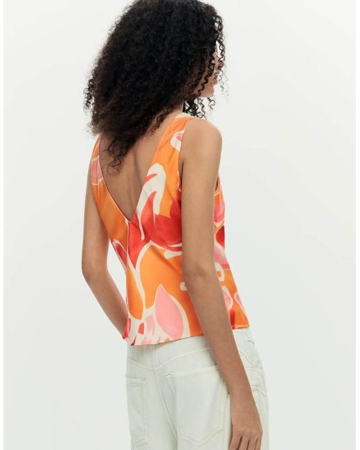 Desigual Orange Petal Strap Blouse