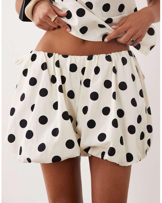 ASOS White Bubble Hem Tie Side Shorts