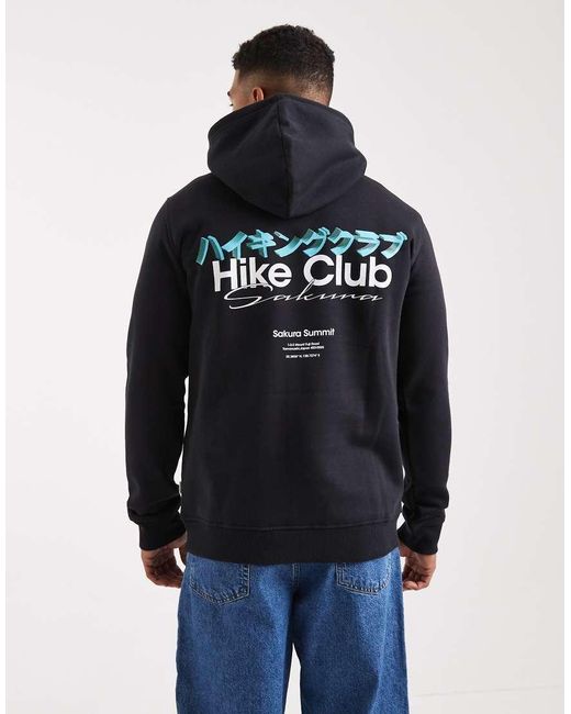 Only & Sons Blue Hoodie With Hike Club Back Print for men