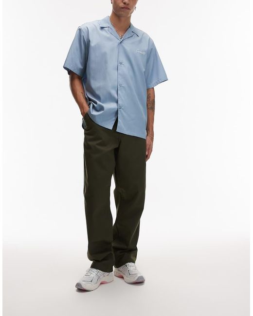 Carhartt Blue Simple Relaxed Straight Pants for men