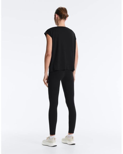 Oysho Black Modal Blend Sleeveless T-shirt