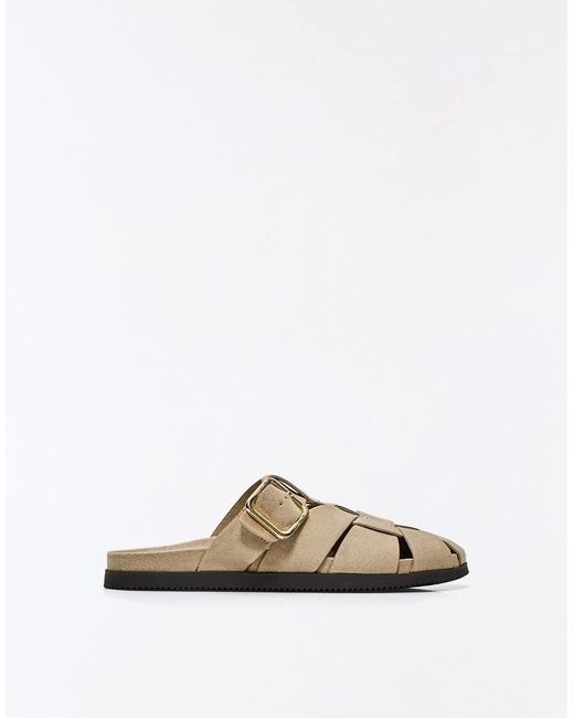 Bershka Natural Cage Mule Sandals