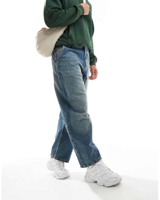 Pull&Bear Blue Skater Fit Jean for men