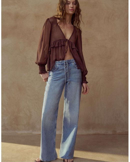 Pull&Bear Brown – bluse