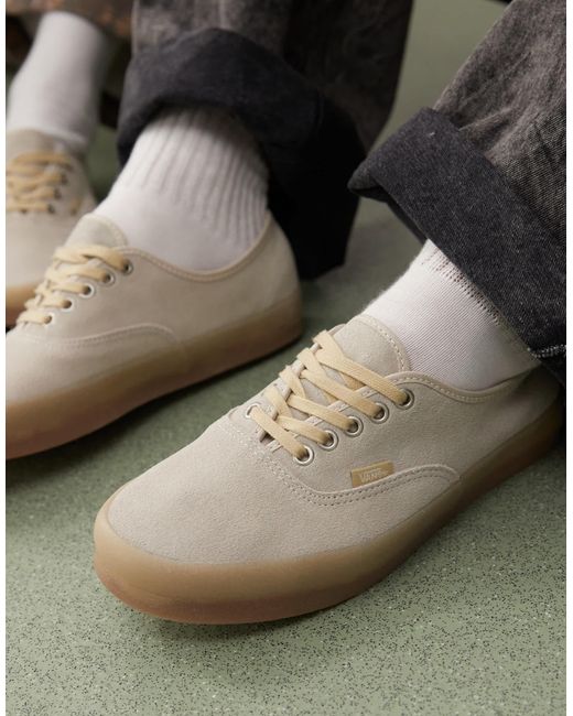 Vans Natural Authentic Suede Sneakers With Crepe Sole