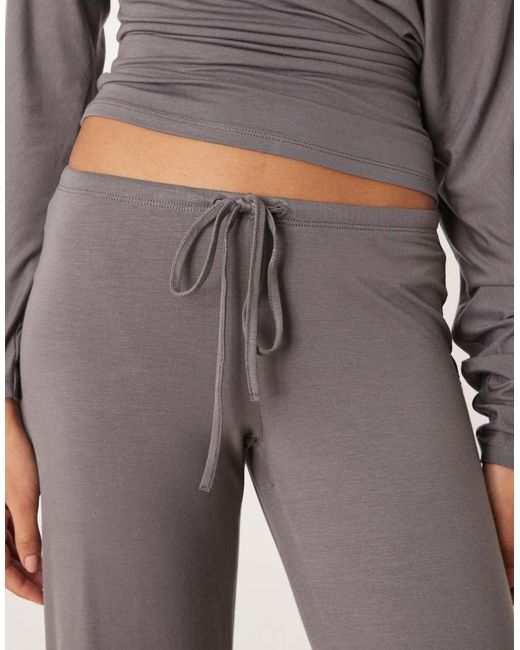 Gina Tricot Natural Co-ord Low Waist Loungewear Trousers