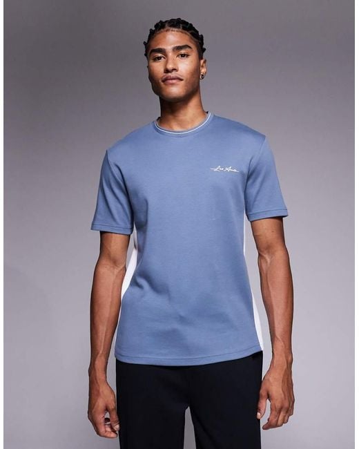 River Island Contrast Ringer T-shirt in Blue for Men | Lyst UK