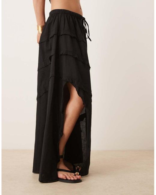 esmé studios White Esmee Exclusive Maxi Beach Skirt With Ruffle Detail