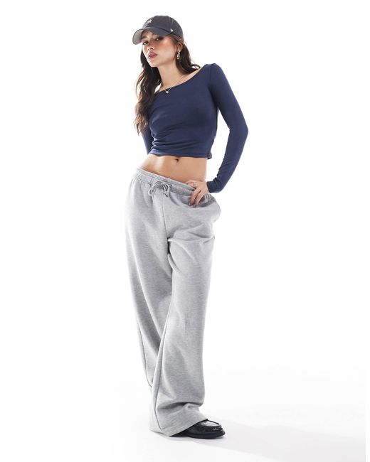 Stradivarius Blue Str Slash Neck Top