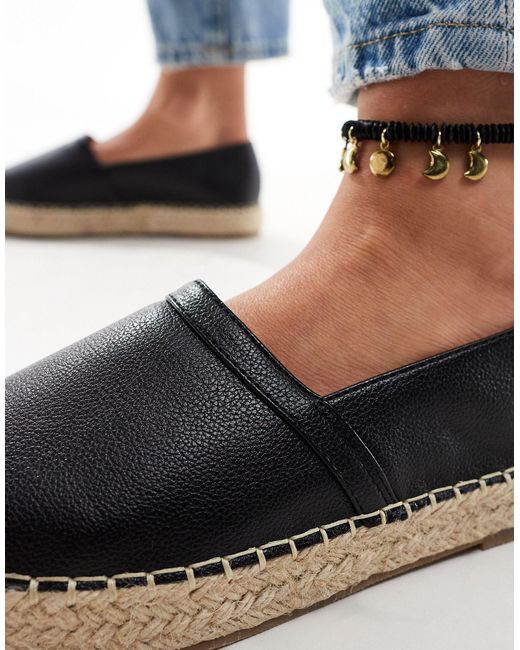 Truffle Collection Blue Wide Fit Stud Detail Espadrille