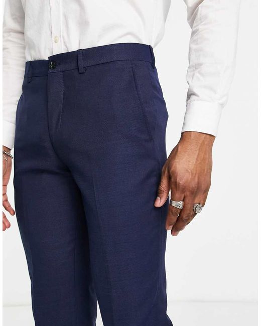 Jack & Jones Blue Premium Slim Fit Stretch Suit Trousers for men
