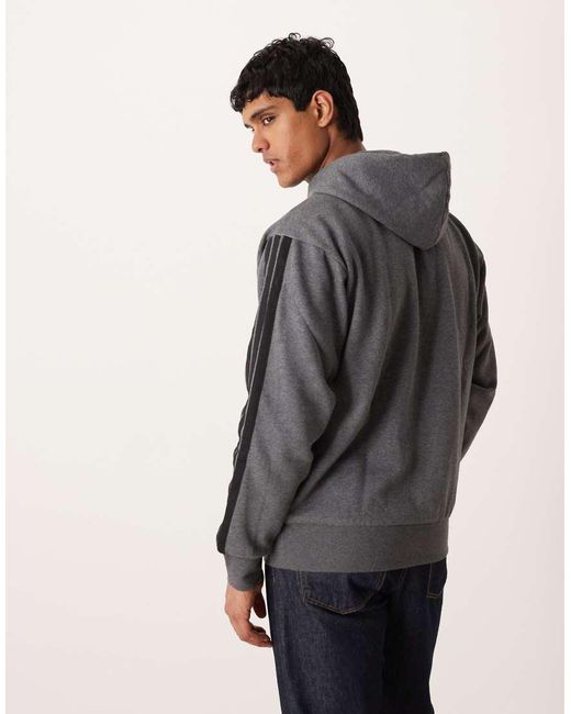 Adidas Originals Gray Adidas Sportswear Three Stripe Fleece Hoodie