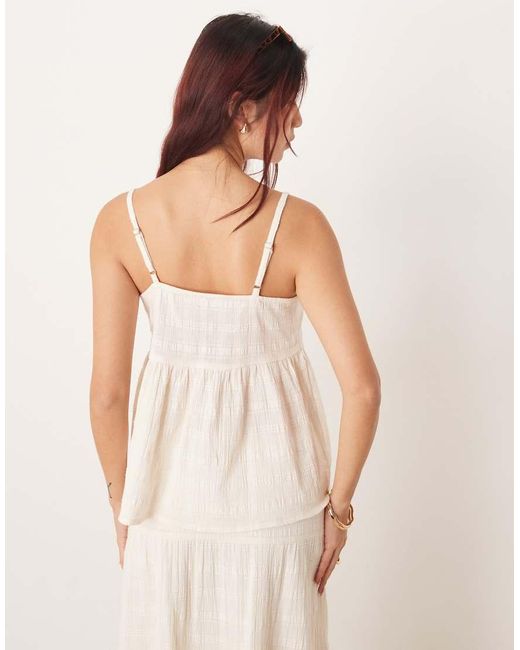 esmé studios Natural Esmee Tie Front Beach Crop Top Co-ord