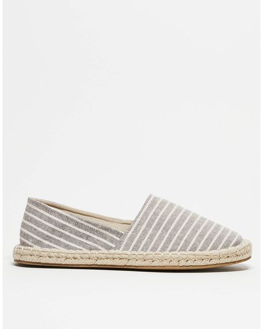 ASOS – gestreifte espadrilles aus canvas in White für Herren