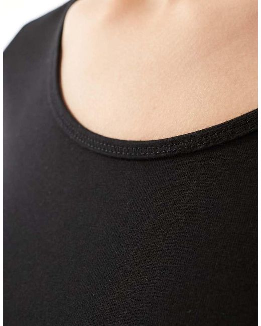 Top De Manga Larga Con Cuello Redondo De ONLY de color Black