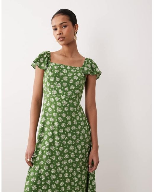 Nobody's Child Green Elsie Midi Dress