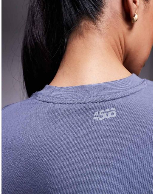 4505 Blue Icon Heavyweight Cotton Cropped T-shirt With Quick Dry Finish