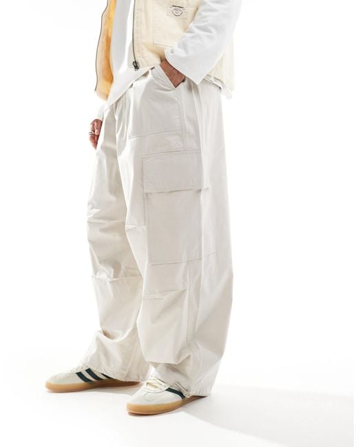 ASOS – fallschirm-cargohose in White für Herren