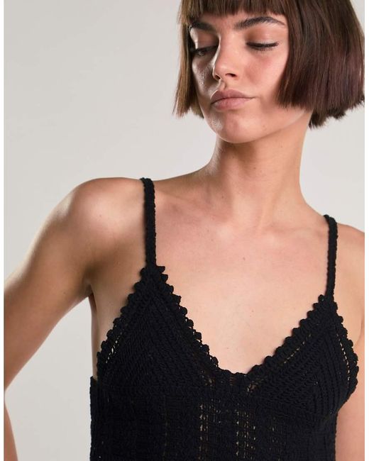 Glamorous Black Crochet Bralette