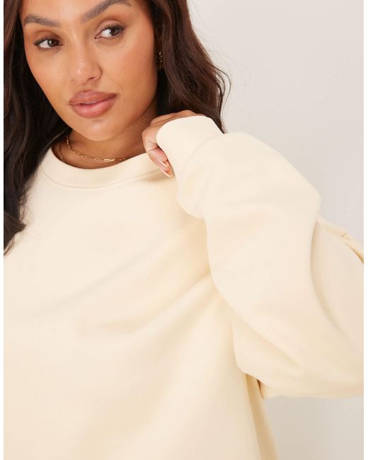 ASOS Natural Asos Design Curve Ultimate Oversized Brushback Sweatshirt