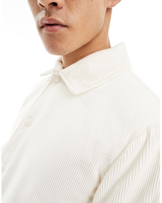 Veste d'entraîneur en velours côtelé - crème Hollister pour homme en coloris White