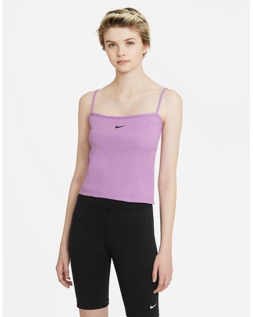 Nike Essentials Cami Tank Top in Purple | Lyst