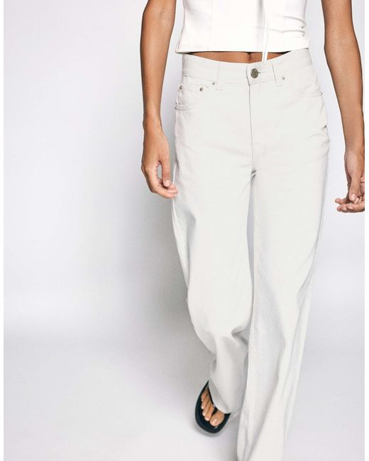 Jean droit ample Pull&Bear en coloris White