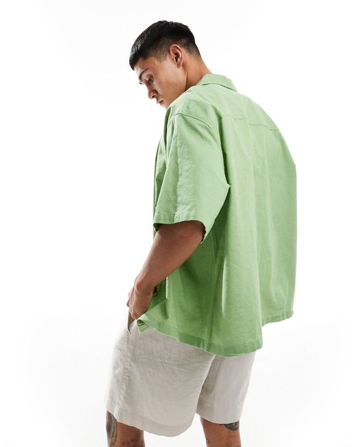 Camicia squadrata oversize di ASOS in Green da Uomo