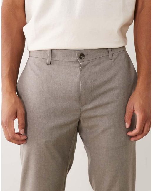 Mango Natural Pleat Front Adjustable Waist Trousers for men