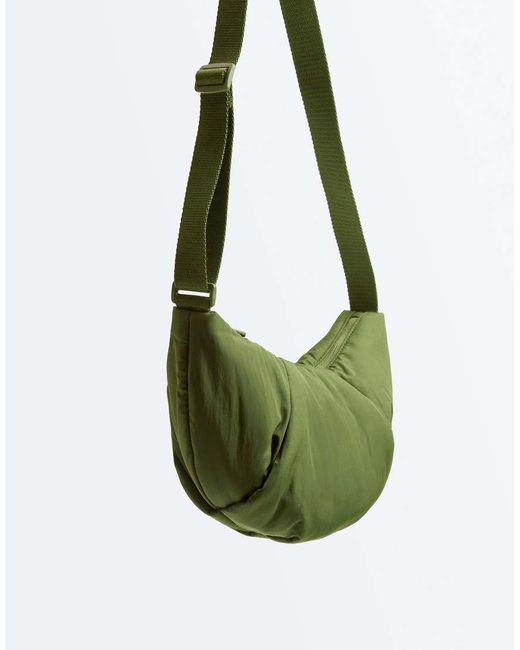 Oysho Green Quilted Crossbody Bag