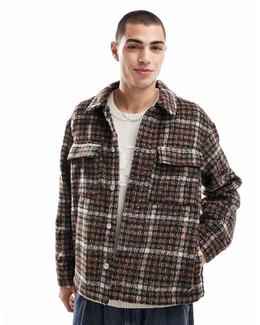 Camicia Giacca A Quadri Con Tasche di Jack & Jones in Black da Uomo