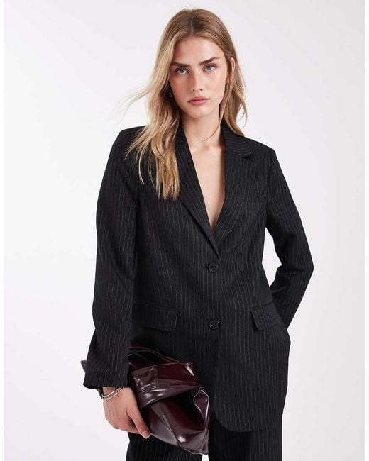 ONLY Black Single Breasted Oversized Blazer Co-ord